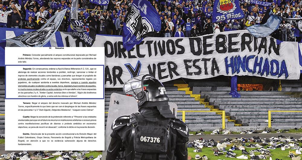La justicia respaldó la protesta de los hinchas de Millonarios.