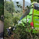 Video muestra el momento en que un bus cayó a un abismo en Cundinamarca.