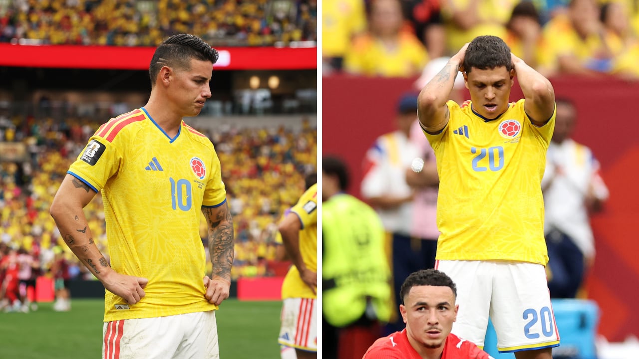 James Rodríguez (izq.) y Juan Fernando Quintero (der.), eliminados del Mundial 2026 con Selección Colombia.
