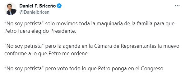 Daniel Briceño criticó a Andrés Calle.