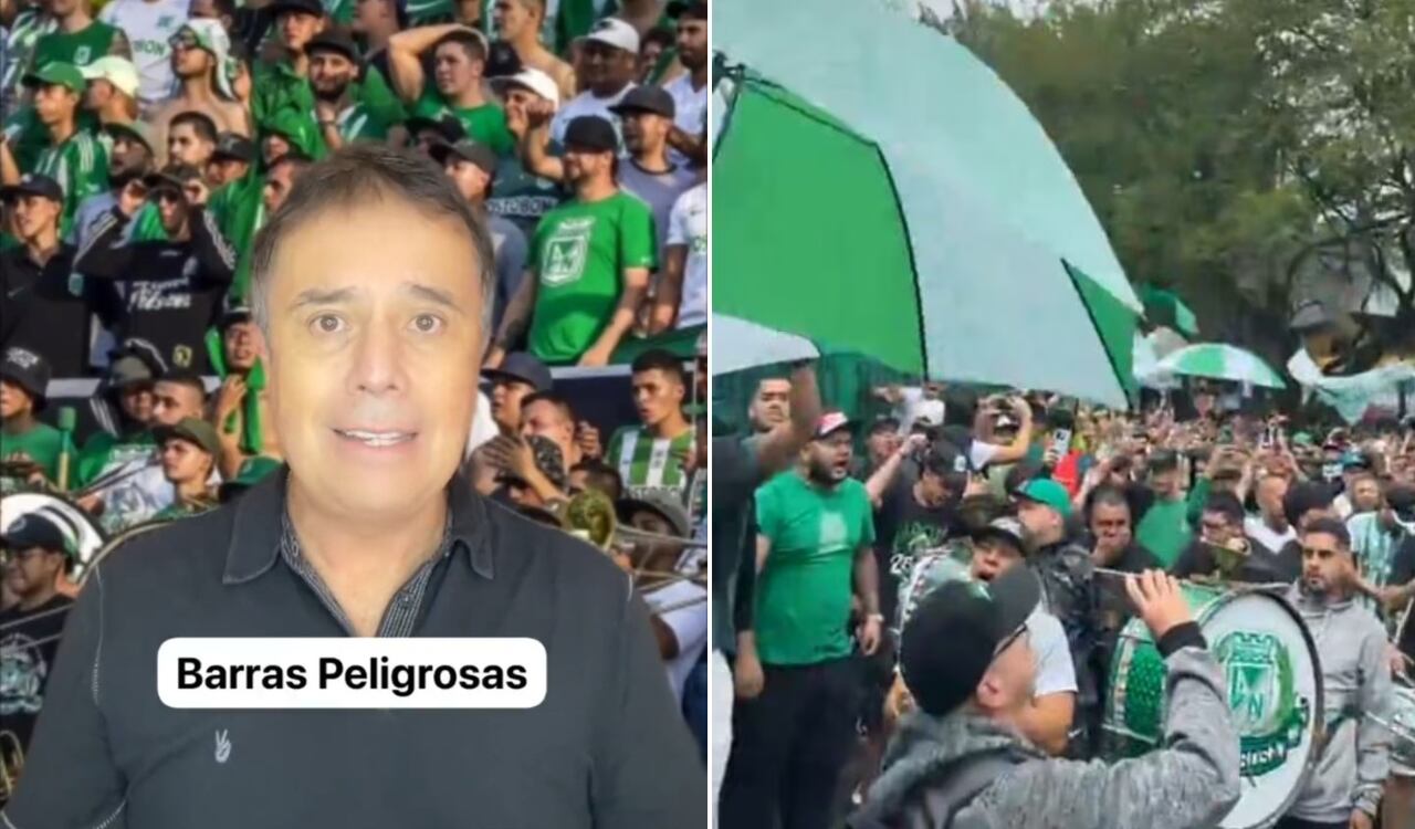 César Augusto Londoño contra las barras de Atlético Nacional.