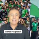 César Augusto Londoño contra las barras de Atlético Nacional.