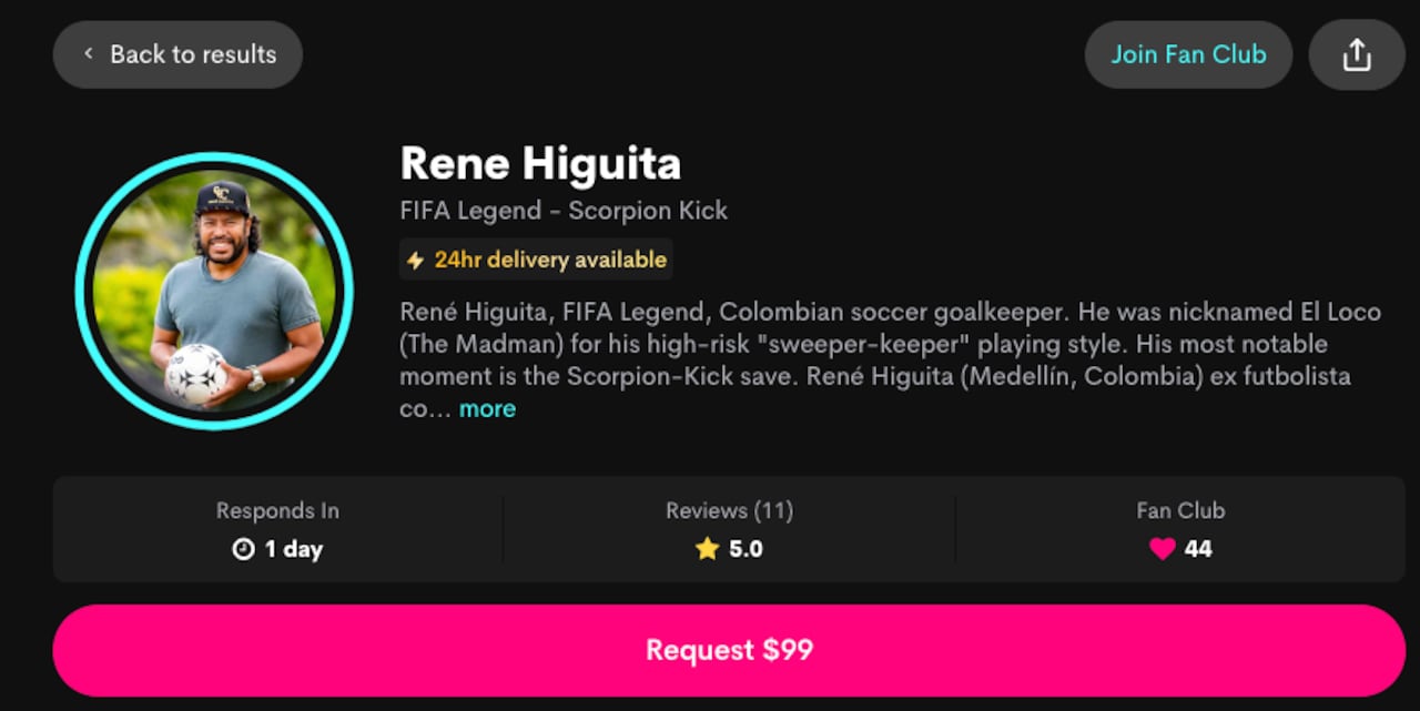 René Higuita, Cameo.