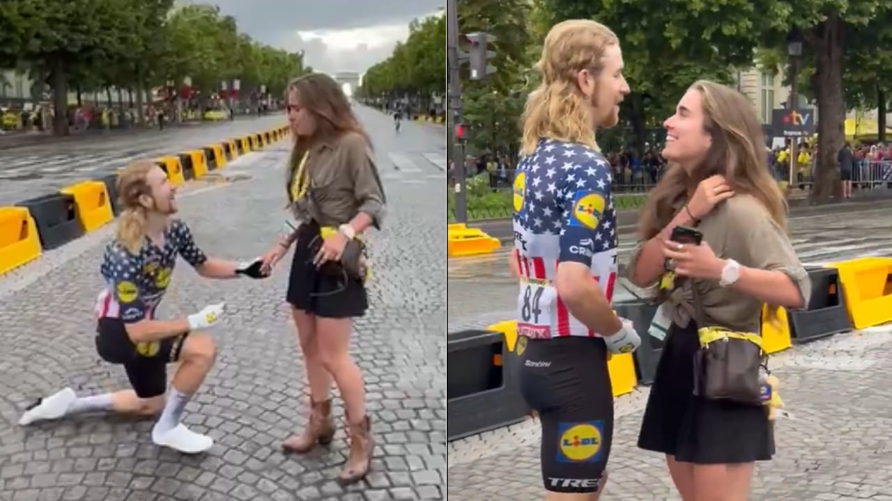Quinn Simmons pidió matrimonio a su novia en pleno final del Tour de Francia