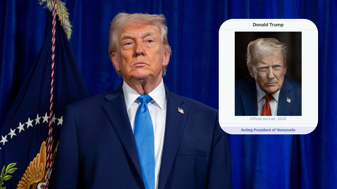 El gráfico lo presenta simultáneamente como presidente de Estados Unidos.