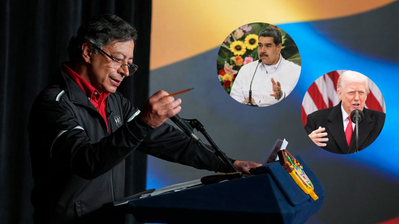 Gustavo Petro, Donald Trump y Nicolás Maduro.