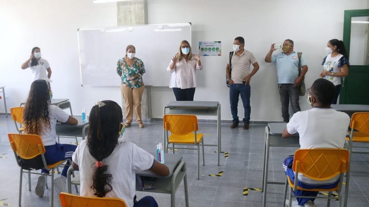 Uno de los colegios que inició las clases en alternancia en Barranquilla.