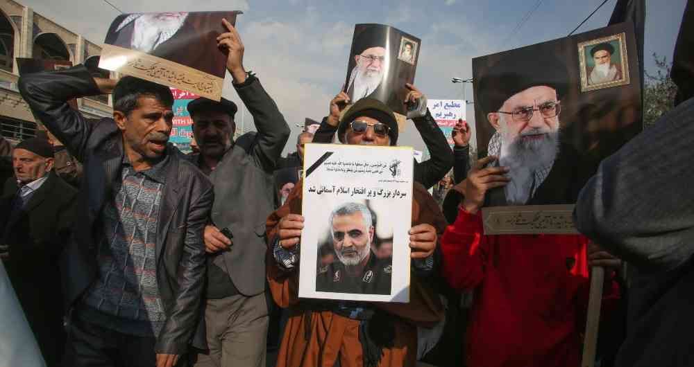 Manifestación en Teherán tras la muerte de Soleimani.