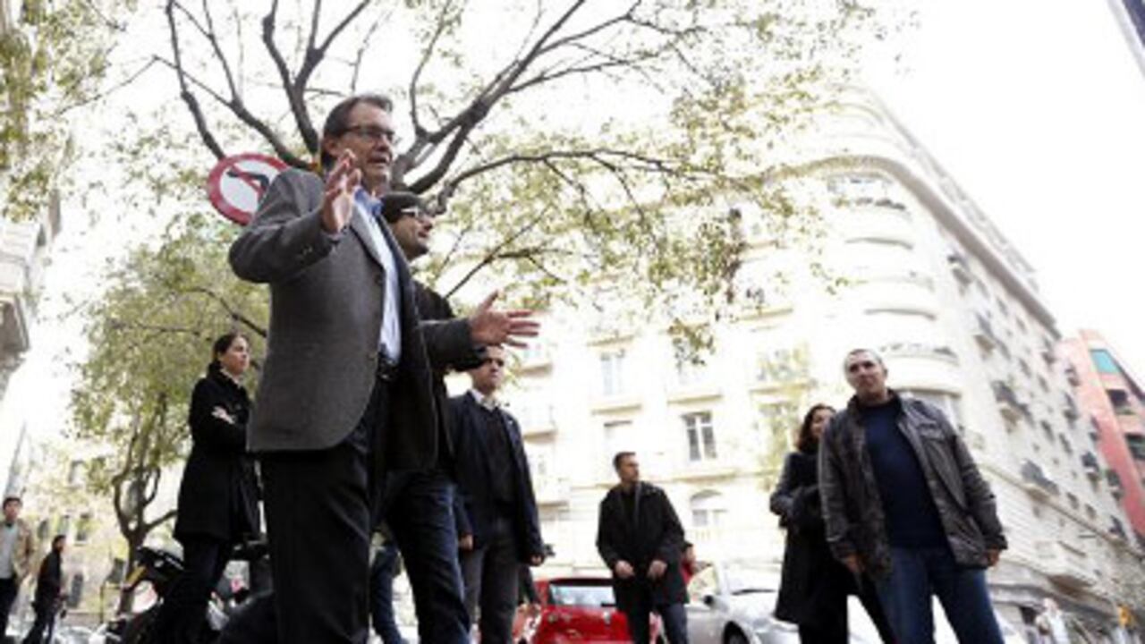 Artur Mas este domingo, tras votar.