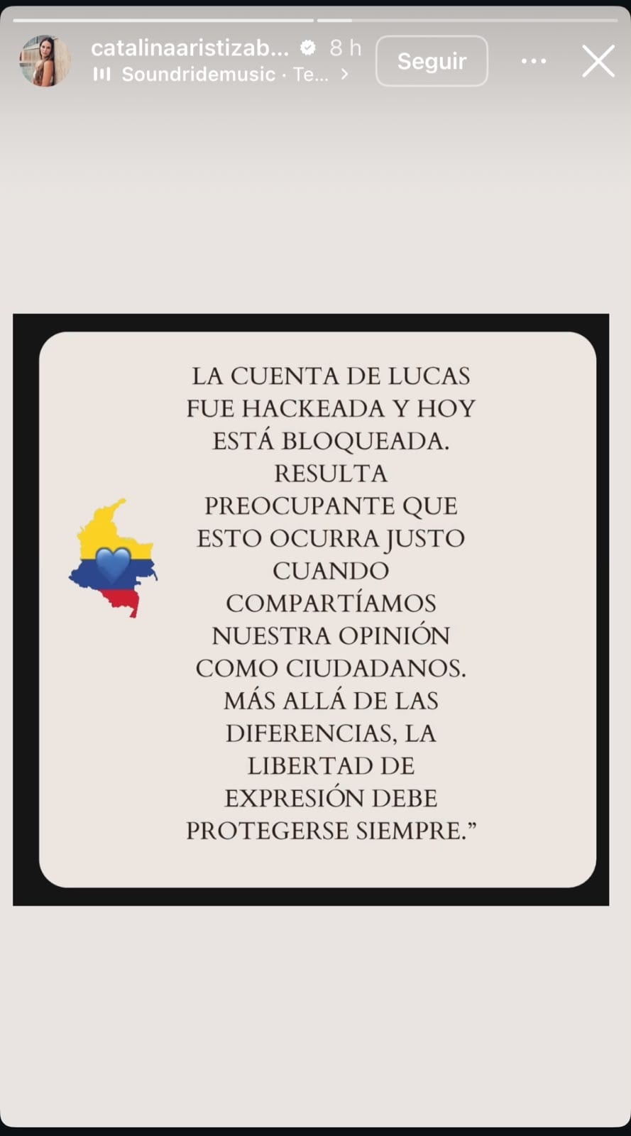 La presentadora Catalina Aristizábal denunció preocupante situación.