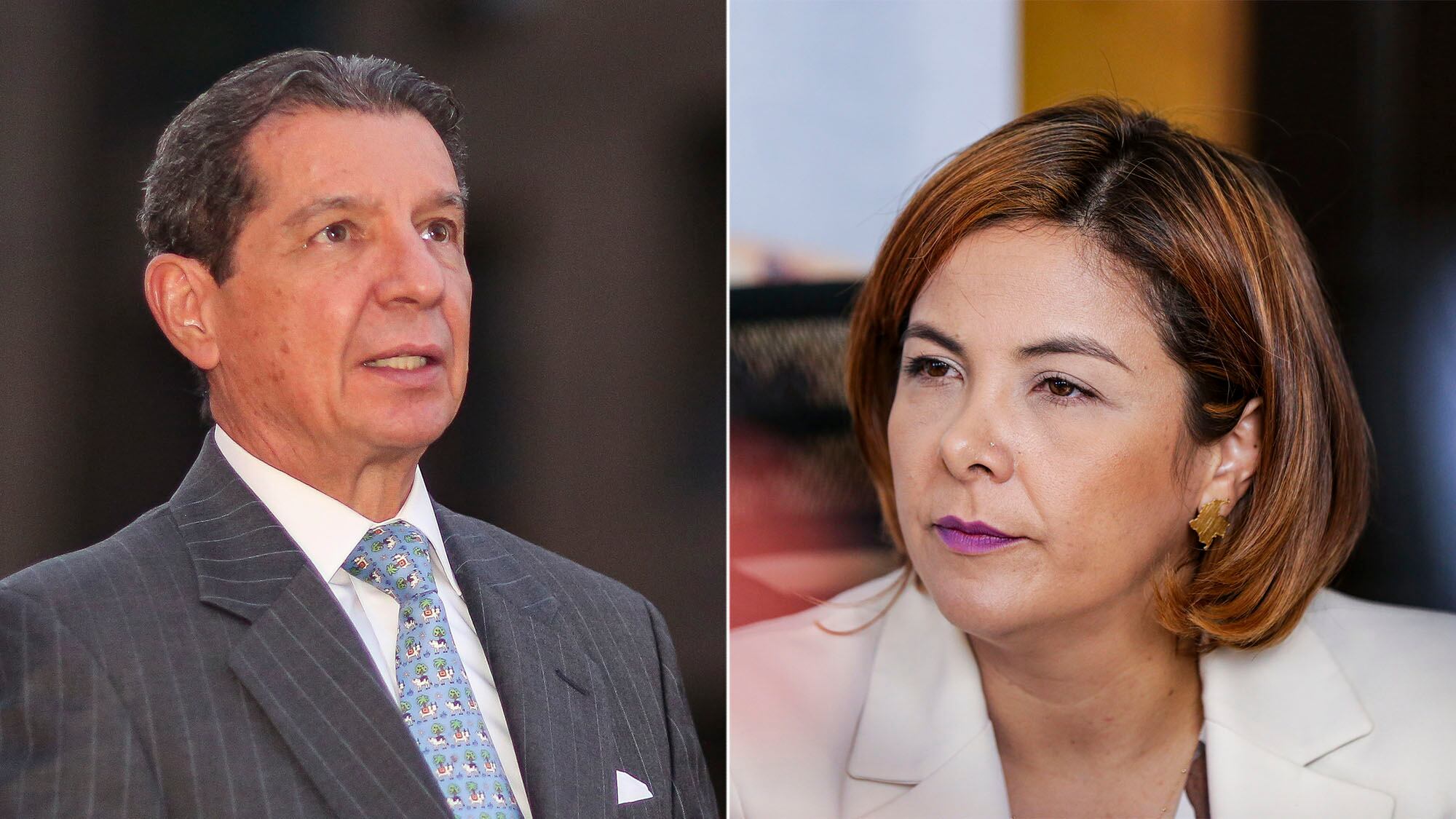 José Félix Lafaurie, con la ministra de Agricultura, Jhenifer Mojica,