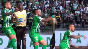 El delantero Cristian 'Chico' Arango sufrió un fuerte golpe en la cabeza y tuvo que salir del campo de juego.