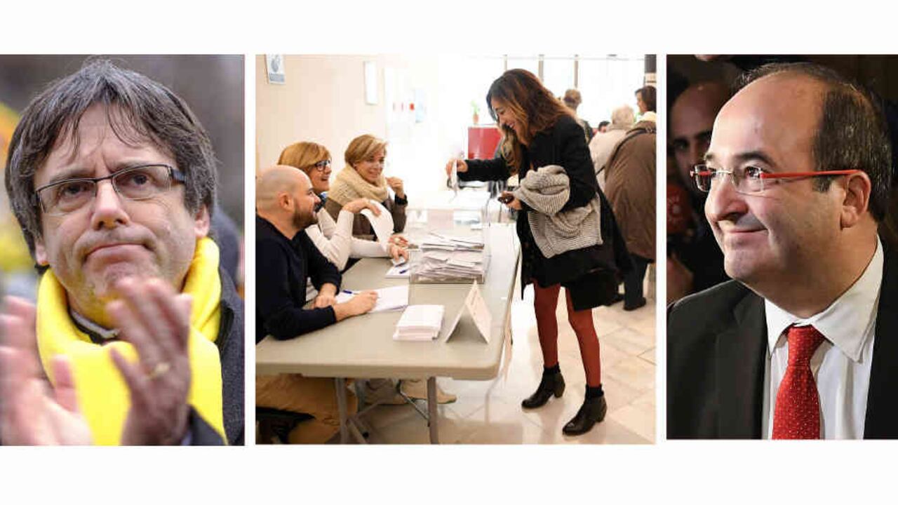 La ciudadanía catalana se movilizó masivamente para esta jornada electoral. Fotos: AFP y AP