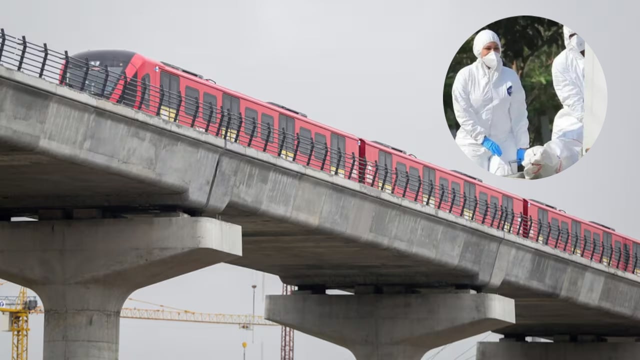 Imagen referencia del Metro de Bogotá y un levantamiento de cadáver.
