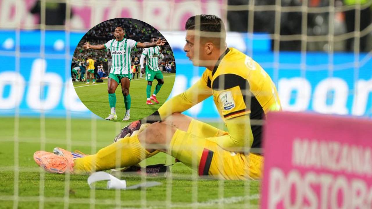 Jorge Soto, portero de América de Cali / Alfredo Morelos, delantero de Nacional.