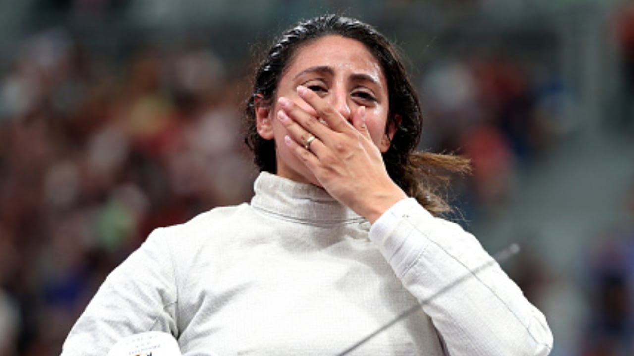 Nada Hafez, esgrimista egipcia que confesó su embarazo tras caer eliminada