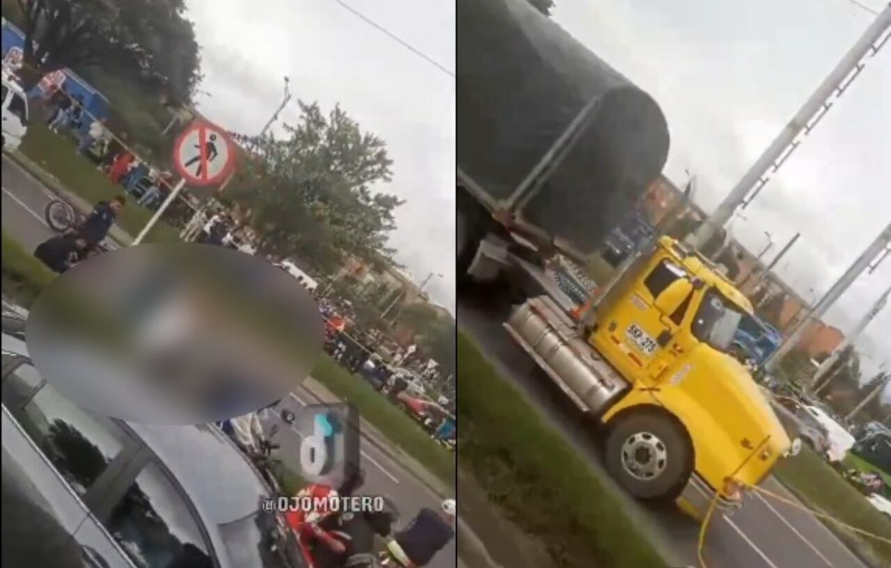 Un tractocamión y una motociclista protagonizaron un grave accidente de tránsito en Bogotá este domingo.