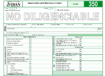 
350 - Declaración Mensual de Retenciones en la Fuente y otros.