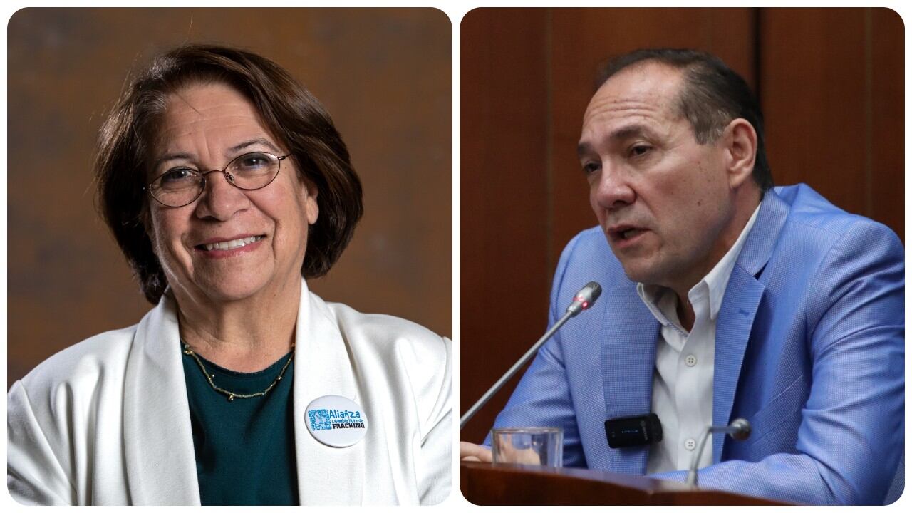 La senadora Aida Avella y el ministro Antonio Sanguino.