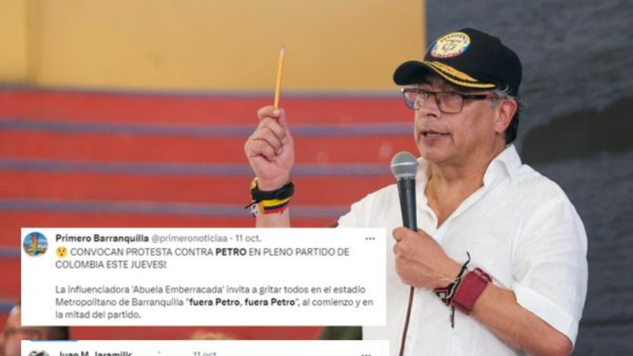 Protestas contra Gustavo Petro en el Metropolitano.