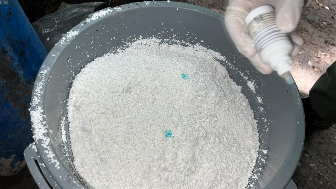 Laboratorio de cocaína abandonado por el ELN en Catatumbo.