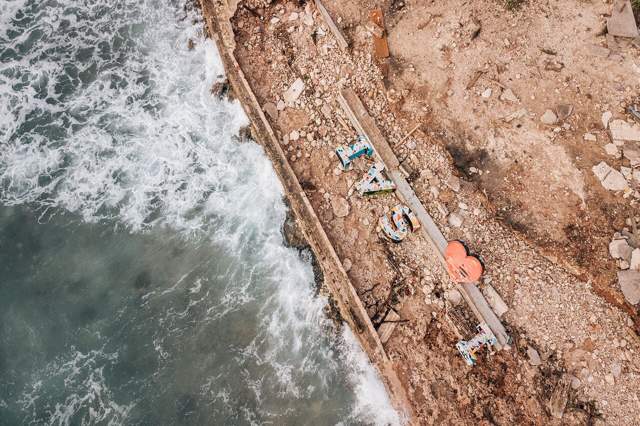 Devastación por el paso del huracán Iota en San Andrés.