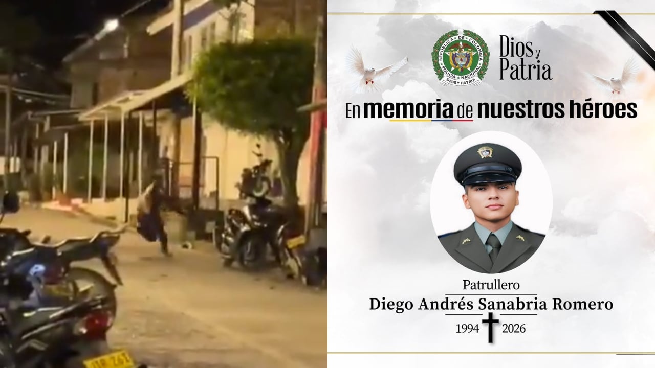 El momento del ataque y el uniformado que murió en los hechos.