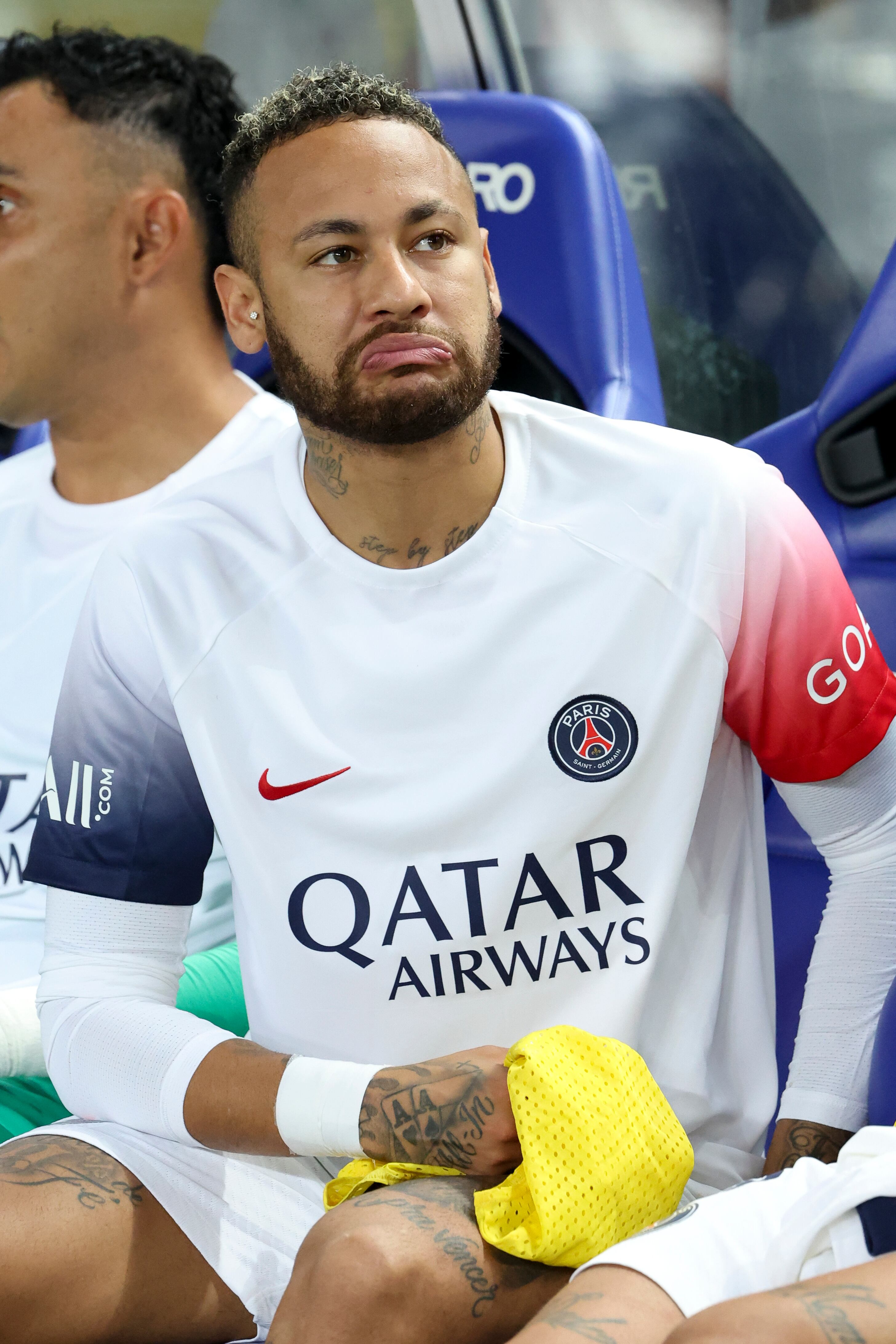 OSAKA, JAPAN - JULY 28: Neymar Jr of PSG looks on during the preseason friendly match between Cerezo Osaka and Paris Saint-Germain (PSG) at Yanmar Stadium Nagai on July 28, 2023 in Osaka, Japan. (Photo by Jean Catuffe/Getty Images)