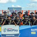VILLAVICENCIO - COLOMBIA, 04-12-2021: Llaneros F. C. y Unión Magdalena durante partido de la fecha 6 de los cuadrangulares semifinales por el Torneo BetPlay DIMAYOR II 2021 en el estadio Bello Horizonte en la ciudad de Villavicencio. / Llaneros F. C. and Union Magdalena during a match of the 6th date of the quarter semifinals for the BetPlay DIMAYOR II 2021 at the Bello Horizonte stadium in Villavicencio city. / Photo: VizzorImage / Daniel Gongora / Cont.