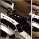 Delincuentes casi desocupan carro en un parqueadero en Cali y hubo fuerte intercambio de disparos entre vigilantes y ladrones.