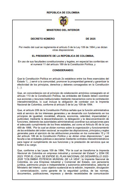 El Ministerio del Interior publicó borrador de decreto para impresión de pasaportes en Colombia.