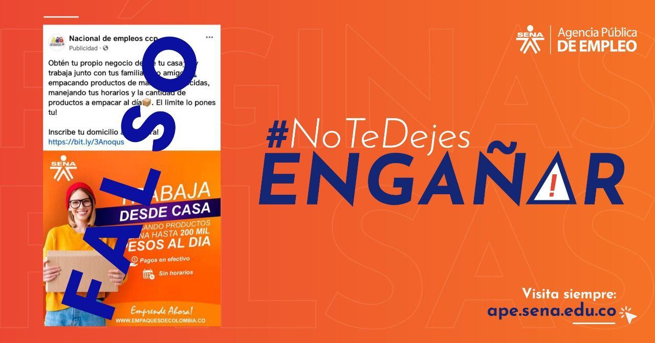 El Sena advirtió este viernes que personas inescrupulosas están utilizando el nombre de la entidad para engañar a los ciudadanos ofreciendo puestos de trabajo y pidiendo dinero a las personas interesadas.