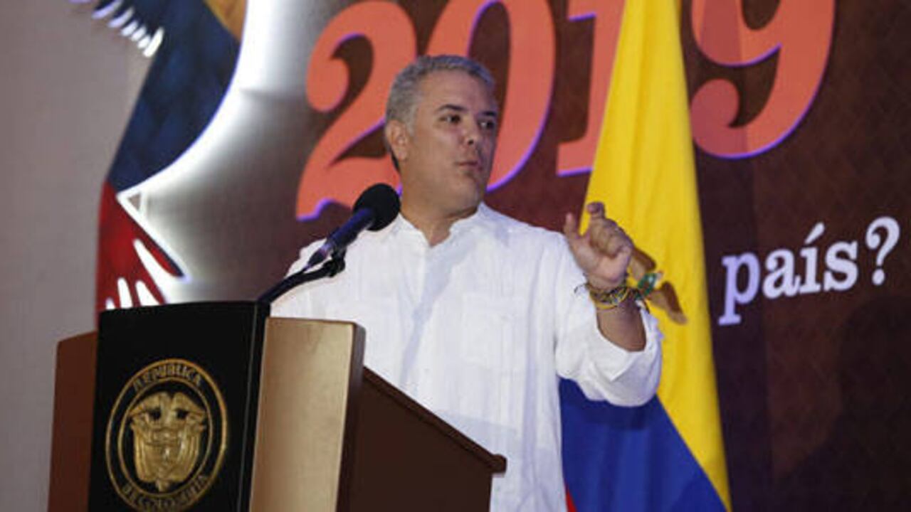 "La historia de Colombia ha tenido muchos más laureles que tristezas", Duque en el Foro Colombia 2019.