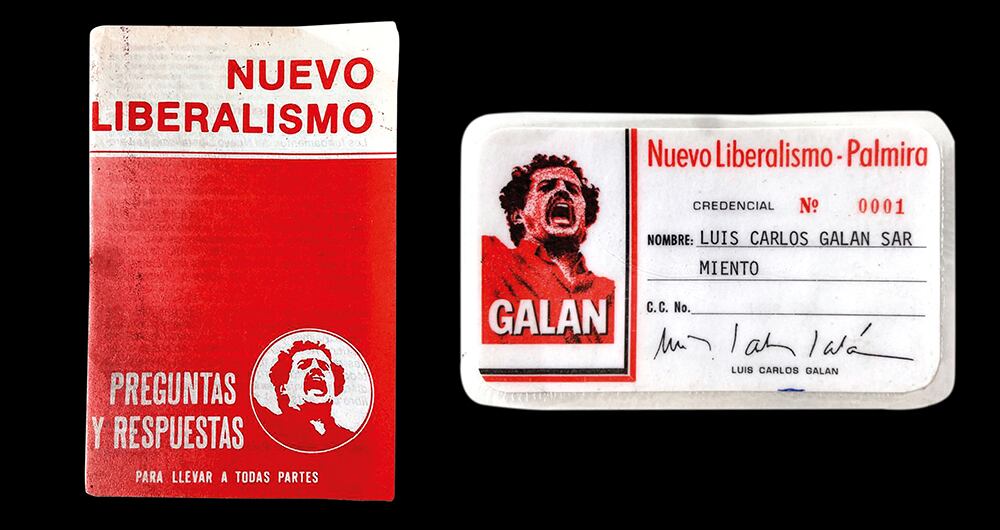 El cuadernillo y el carné del Nuevo Liberalismo de Luis Carlos Galán, dos reliquias de la familia.