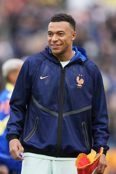 Kylian Mbappé en la previa del amistoso con Brasil en Estados Unidos