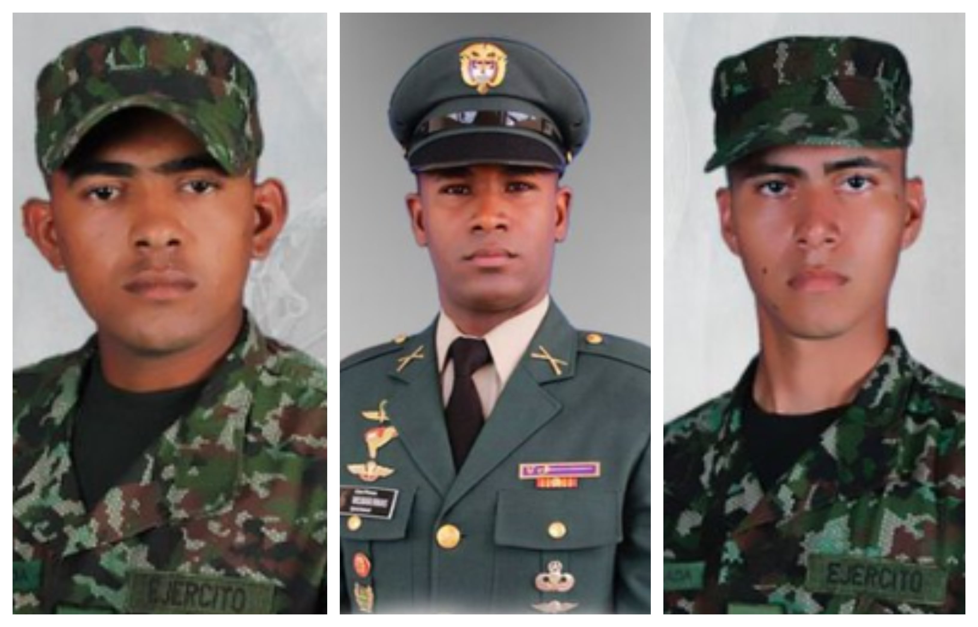 El Ejército lamentó el asesinato de del sargento segundo Wilmar Rivas Moreno, el soldado profesional Darío Estrada Pacheco y el soldado profesional Andrés Estrada Muñoz, en un ataque con un dron en el río Naya en Buenaventura,