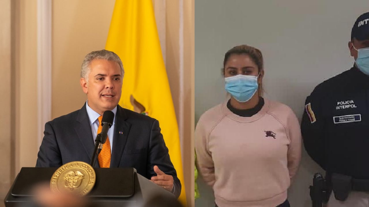 Iván Duque y la hermana de alias Otoniel, alias La Negra.