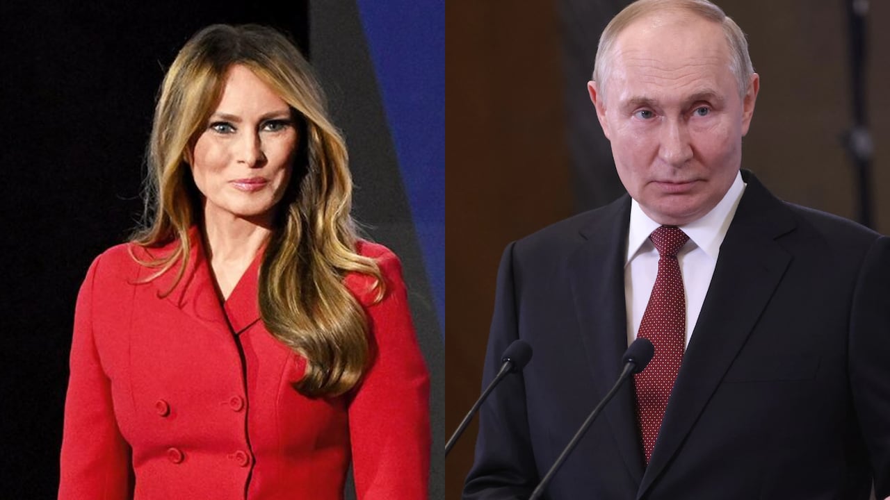 Melania Trump y Vladimir Putin.