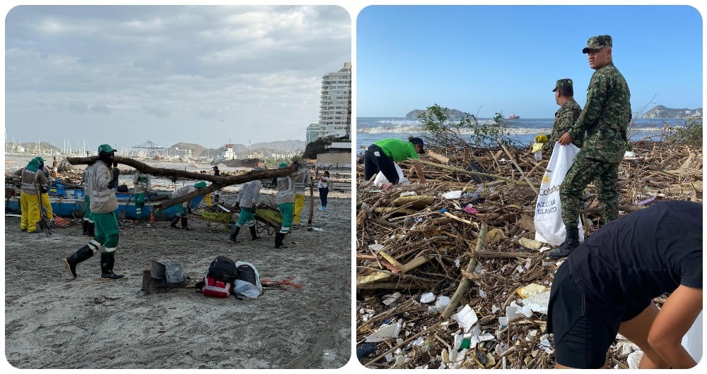 Recolección de basuras en Santa Marta.