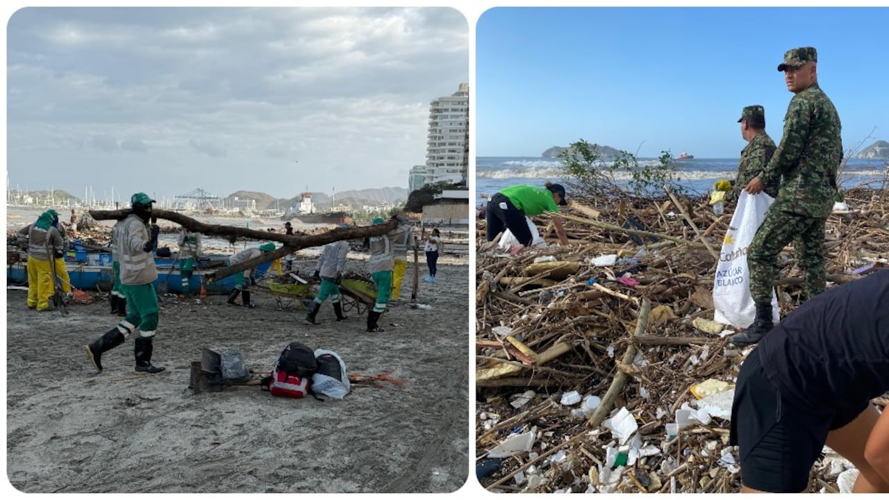 Recolección de basuras en Santa Marta.