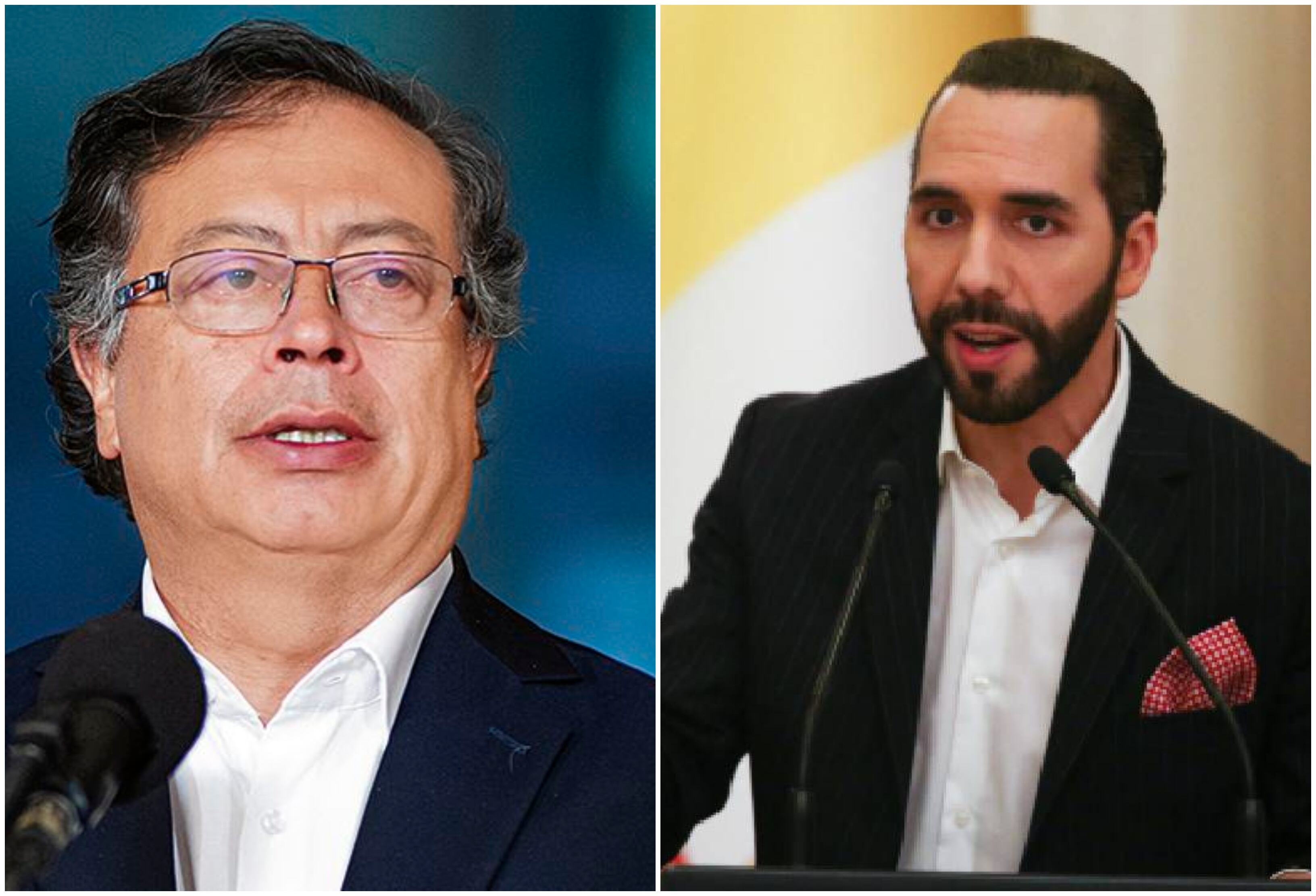 Presidente Gustavo Petro y el mandatario del Salvador  Nayib Bukele