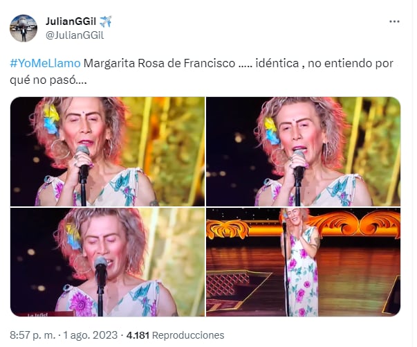 Memes tras presentación de 'Yo me llamo' Margarita Rosa de Francisco