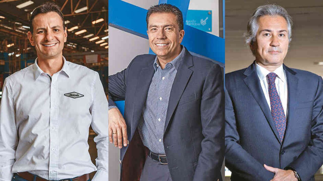 De izquierda a derecha: Cipriano López, gerente de Industrias Haceb; Jorge Palacio, gerente de Altipal y César Caicedo, presidente del Grupo Colombina