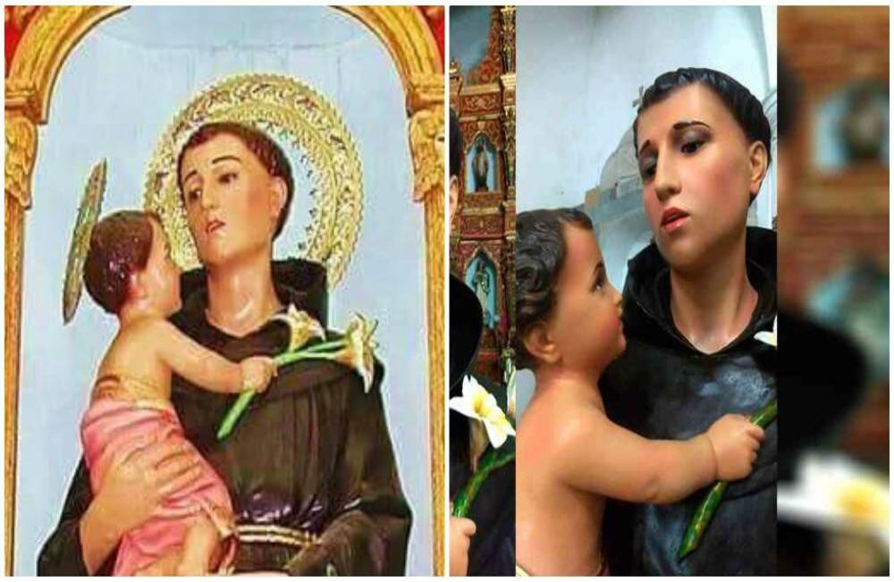 San Antonio de Padua antes y después. Archivo particular