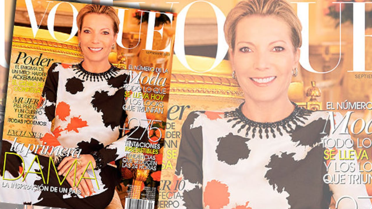 María Clemencia de Santos es doble portada en la edición septiembre de la revista Vogue.