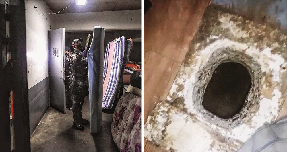    En los operativos del Grope del Inpec encontraron una caleta bajo tierra. Una cava con más de 200 botellas de licor, comida, cigarrillos y teléfonos celulares.