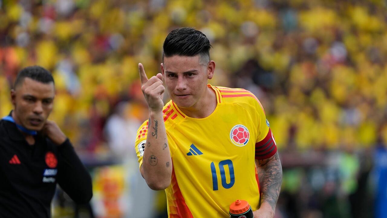 Celebración de James tras su gol a Argentina, este martes 10 de septiembre.