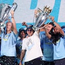 Manchester City y la celebración del triplete conseguido en la temporada 2022/23
