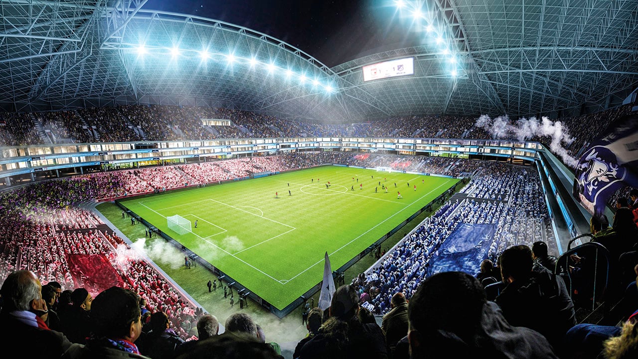 Montaje de lo que sería el estadio El Campín una vez quede remodelado.