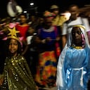 Los niños de Quinamayó se visten de María, José y de la estrella que anuncia la llegada del Niño Dios.